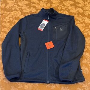 Spyder Men's NAVY Full zip  Performance Jacket pockets NEW